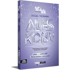 Yediiklim Yayınları ALES 2022 Master Serisi Sözel Yetenek Konu Anlatımı