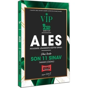 Yargı Yayınevi ALES 2022 VIP Tamamı Çözümlü Son 11 Sınav Çıkmış Sorular
