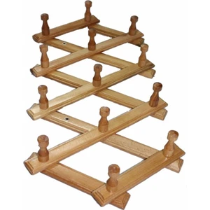 Tillo Ev Dünyası Askılık Ahşap Askı Akordiyon Askı 10 Topuzlu Duvar Askısı