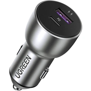 UGREEN 52.5W QC PD Hızlı Araç İçi Şarj Cihazı Çakmaklık Adaptörü 1xUSB-C, 1xUSB-A, Uzay Grisi - 60980
