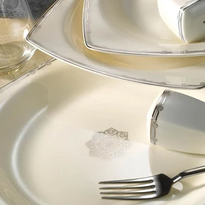 Kütahya Porselen Bone Mare 62 Parça Yemek Takımı Platin 1139720
