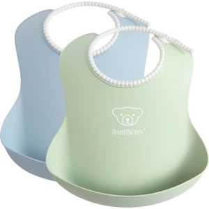 Babybjörn 2´li Yumuşak Plastik Mama Önlüğü Powder Green / Blue