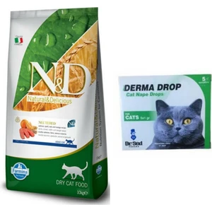 Nd Düşük Tahıllı Somonlu Kısırlaştırılmış Kedi Maması 10 kg +  5*1 ml