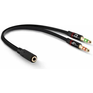 Angel Of Life Powermaster PM-1444 3.5mm Stereo Dişi x 2 Stereo Erkek Kulaklık Mikrofon Hoparlör Ayırıcı 20 cm Kablo
