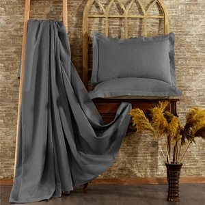 Minelya Home 3 Parça Pamuk Begonya Pike Yatak Örtüsü ve Yastık Kılıfı Seti