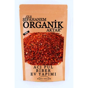 GLŞ Şifahanem Organik Aktar Acı Pul Biber Kırmızı 100 gr ( Ev Yapımı )