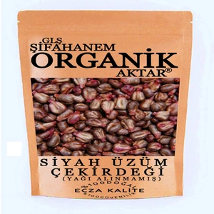 GLŞ Şifahanem Organik Aktar Siyah Üzüm Çekirdeği Tane 100 gr  Yağı Alınmamış
