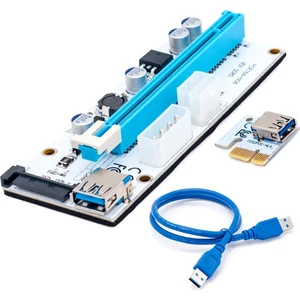 TPC-EX110 Pcı-E 1x To 16XSATA 6 Pin Riser Ekran Kartı Yükseltici