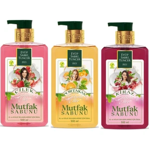 Eyüp Sabri Tuncer  Mutfak Sabun 500 ml  3'lü SET (ÇİLEK-GREYFURT-KİRAZ)