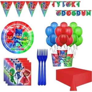 İzmir Party Store Pijamaskeliler 16 Kişilik Doğum Günü Seti