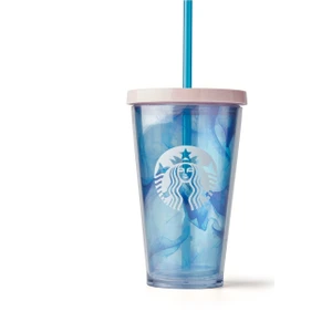 StarbucksAçık Mavi-Şeffaf Pipetli Soğuk Içecek Bardağı 473ML
