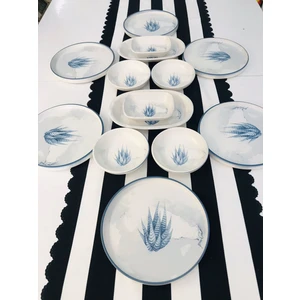 6 Kişilik 14 Parça Blue Magic Kaktüs Kahvaltı Takımı