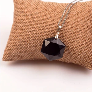 Taş Sandığı Obsidyen Taşı Davut Yıldızı Kolye
