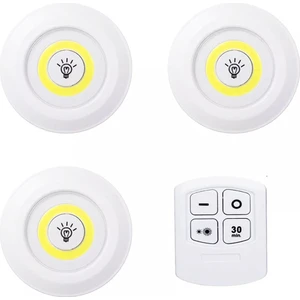 3lü Dekoratif Kablosuz Uzaktan Kumandalı Pilli Wn-1186 Spot Led Lamba