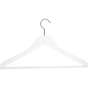 Ahşap Askı  Şık Barlı Elbise Pantolon Askısı Beyaz Renk 8 Adet