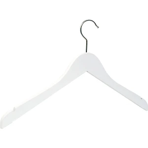 Ahşap Askı  Şık Elbise Gömlek Askısı Beyaz Renk 8 Adet