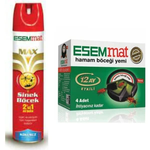 Sinek  Böcek Spreyi 300 ml + Esemmat 12 Ay Etkili Böcek Yemi 4'lü