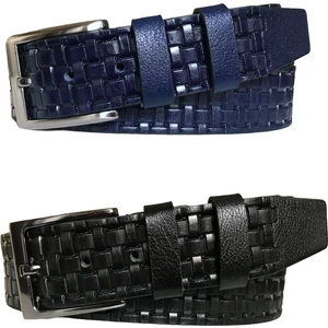 Deri 2'li Set 4 cm Kemer Siyah, Lacivert