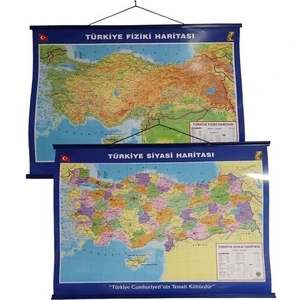 Türkiye Çift Taraflı  Siyasi ve Fiziki Haritası 50X70 cm