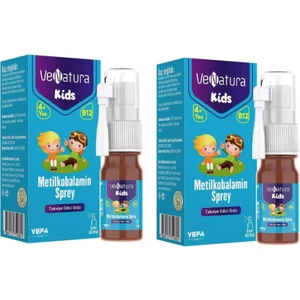 Venatura Kids B12 Vitamini (Metilkobalamin) Sprey Takviye Edici Gıda 5 ml X2 Adet
