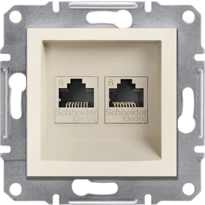 Asfora Krem 2*RJ45CAT6 - Utp Ikili Data Prizi