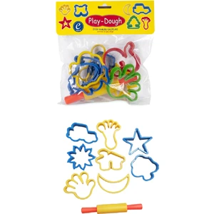 Play Dough Oyun Hamur Kalıbı Merdane Poşetli Büyük Şekiller 9 Parça 1 Paket