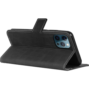 Fitcase Apple iPhone 12 / 12 Pro Kroko Desen Kapaklı Cüzdanlı Kılıf