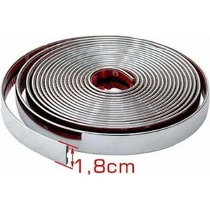18 mm 3D Dekoratif Krom Nikelaj Şerit Çıta Panjur Kalın Şerit 4 Metre
