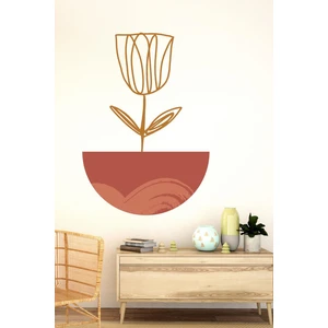Bohem Tarzı Saksıda Çiçek Soyut Sanat Özel Tasarım Duvar Sticker
