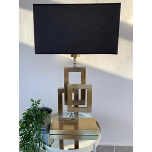 Modi Lighting Dikdortgen Form Siyah Şapkalı Eskitme Masa Lambası MD-CLK024-3ES