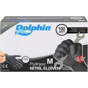 Siyah Nitril Eldiven Pudrasız Ekstra Kalın M 10 Pk x 100 'lü