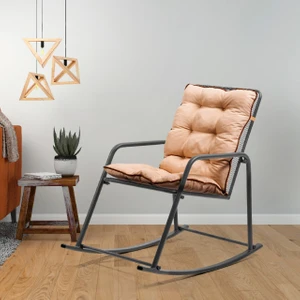 Retodesign Metal Minderli Sallanan Sandalye / Bebek Emzirme Koltuğu / Baba Koltuğu 1085