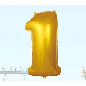Süsle Bebek ve Parti 1 Yaş Rakam Folyo Balon, 100 cm - Altın