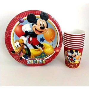 Parti Seza Mickey Mouse Tabak ve Bardak
