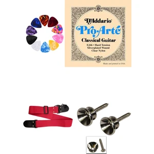 D'addario Ej 46 Klasik Gitar Teli + Askı Kemeri + Askı Pimi + 10 Adet Pena