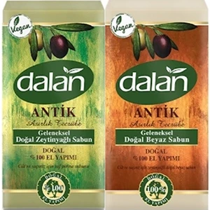 Antik Zeytinyağlı El Yapımı + Beyaz Antik Doğal Sabun 900 gr x 2 Adet