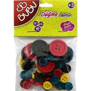 Renkli Düğme 1,2cm 2,5cm 40'lı HS0007