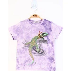 Toontoy Erkek Çocuk Batik Desenli Kertenkele Baskılı Tişört