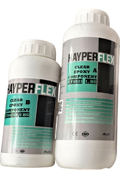 Hayperflex Ultra Şeffaf Kalın Döküm Epoksi Reçine 1,600 Gram Set 1000 Gram + 600 Gram