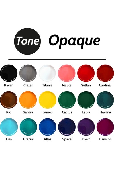 Resinin Tone Opaque 18'li Opak Epoksi Pigment Renklendirici Seti 18 x 25 ml