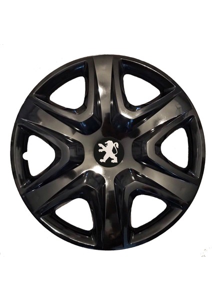 Peugeot 206 + 14'' Inç Piano Black Siyah 4'lü Set Jant Kapağı Çelik Jant Görünümlü