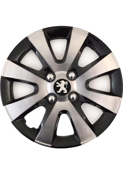 Peugeot Bipper 15'' Inç Gri - Siyah 4'lü Set Jant Kapağı Çelik Jant Görünümlü