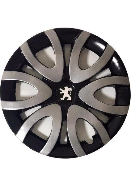 Peugeot 307 15'' Inç Gri - Siyah 4'lü Set Jant Kapağı Çelik Jant Görünümlü