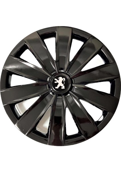 Peugeot 406 14'' Inç Piano Black Siyah 4'lü Set Jant Kapağı Çelik Jant Görünümlü