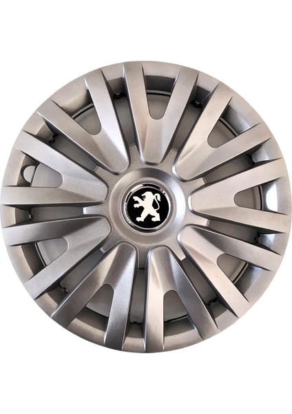 Peugeot 208 15'' Inç Gri 4'lü Set Jant Kapağı Çelik Jant Görünümlü