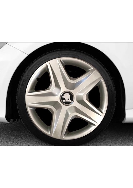 Skoda Rapid 15'' Inç Gri 4'lü Set Jant Kapağı Çelik Jant Görünümlü
