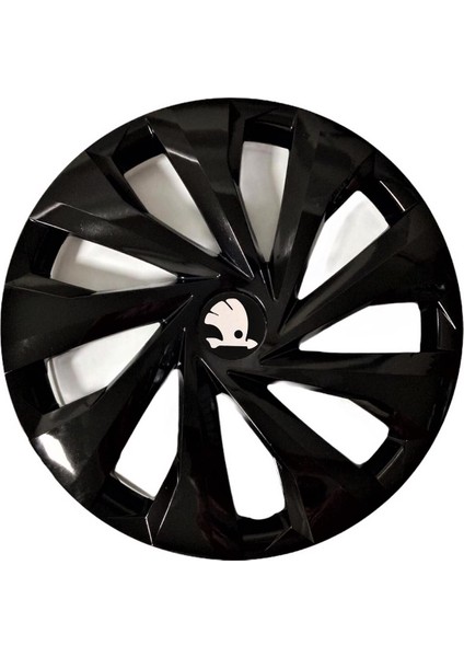 Skoda Citigo 15'' Inç Piano Black 4'lü Set Jant Kapağı Çelik Jant Görünümlü