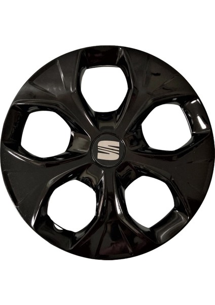 Seat Marbella 15'' Inç Piano Black 4'lü Set Jant Kapağı Çelik Jant Görünümlü