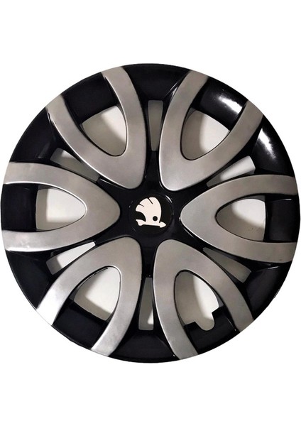 Skoda Felicia 15'' Inç Gri - Siyah 4'lü Set Jant Kapağı Çelik Jant Görünümlü