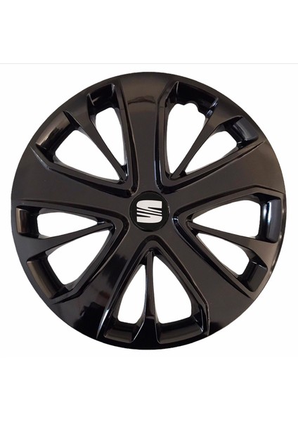 Seat Ibiza 15'' Inç Piano Black 4'lü Set Jant Kapağı Çelik Jant Görünümlü